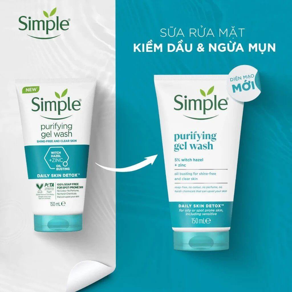 ژل شست و شوی پوست چرب سیمپل simple مدل Daily Skin Detox حجم 150 میلی - تصویر 2