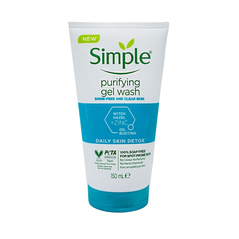 ژل شست و شوی پوست چرب سیمپل simple مدل Daily Skin Detox حجم 150 میلی